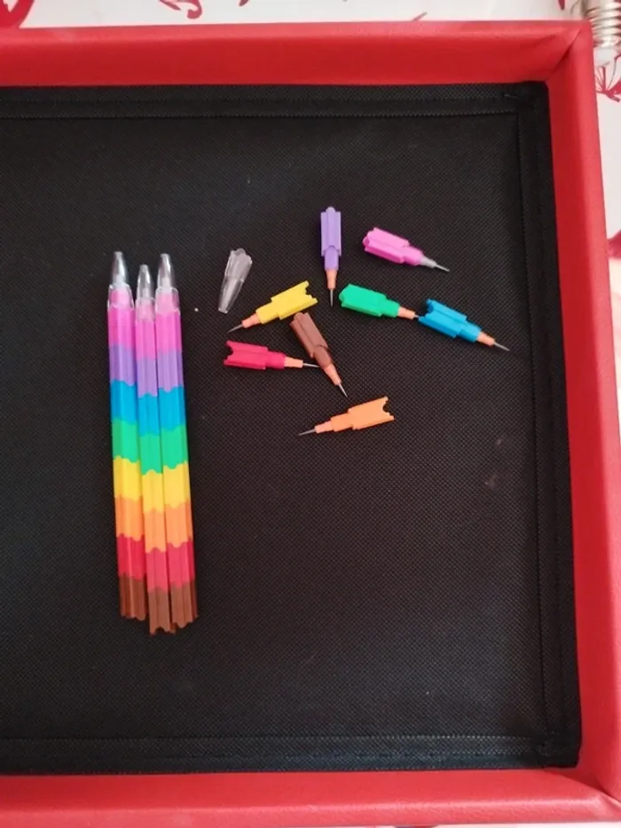 4 crayons papier bloc de construction avec mines changeable