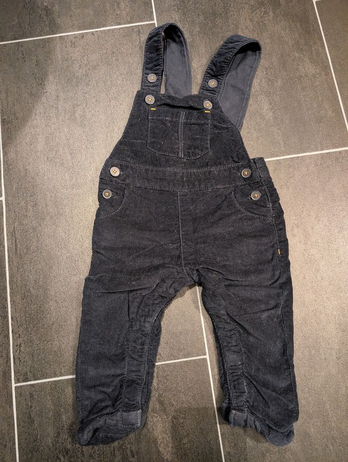 Salopette en velours bleu marine