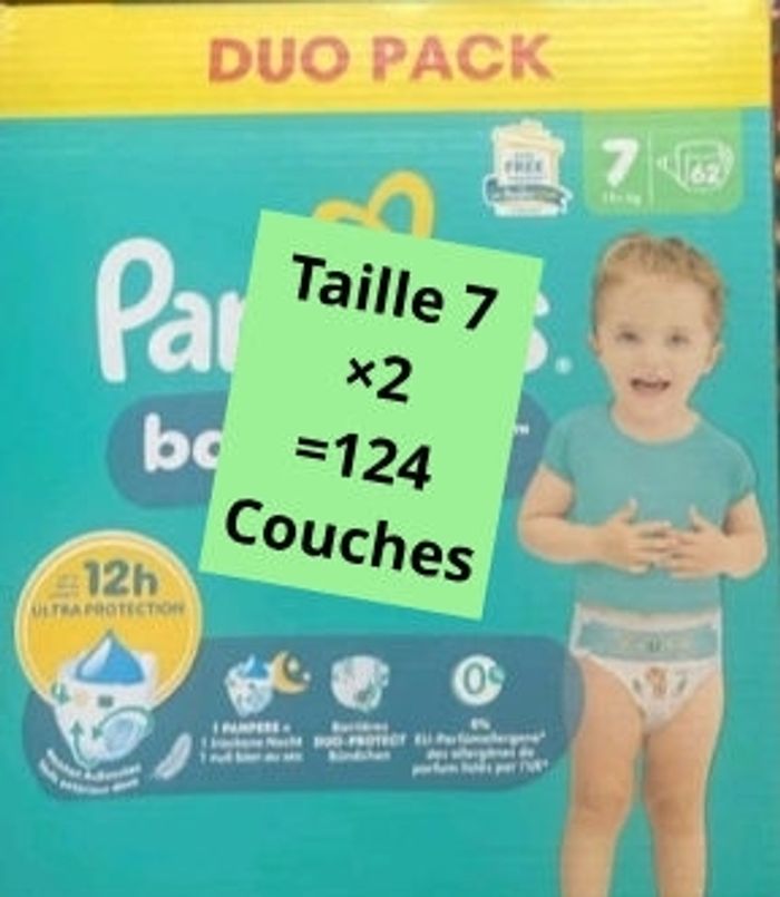 Couches pampers taille 7   ×2