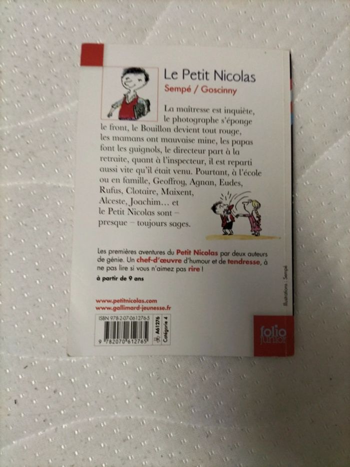 Livre le petit Nicolas Folio junior Sempé Goscinny - photo numéro 2