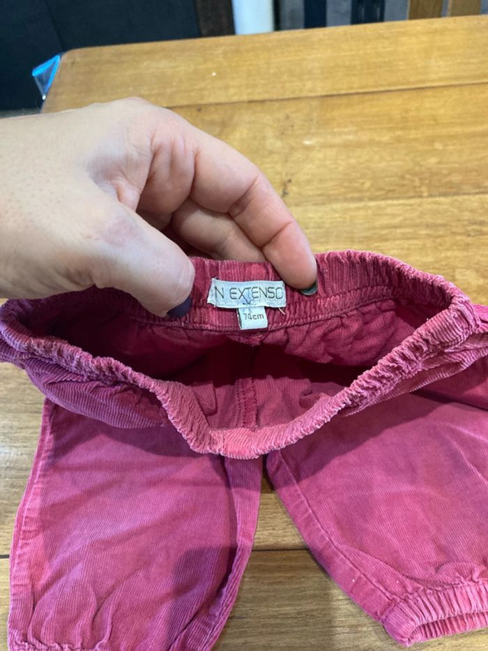 Pantalon velours rose 12 mois - photo numéro 4