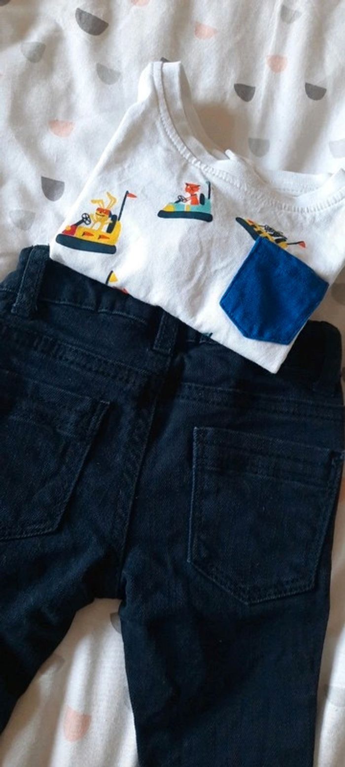 Ensemble tee-shirt et jean bleu marine DPAM 3M - photo numéro 3