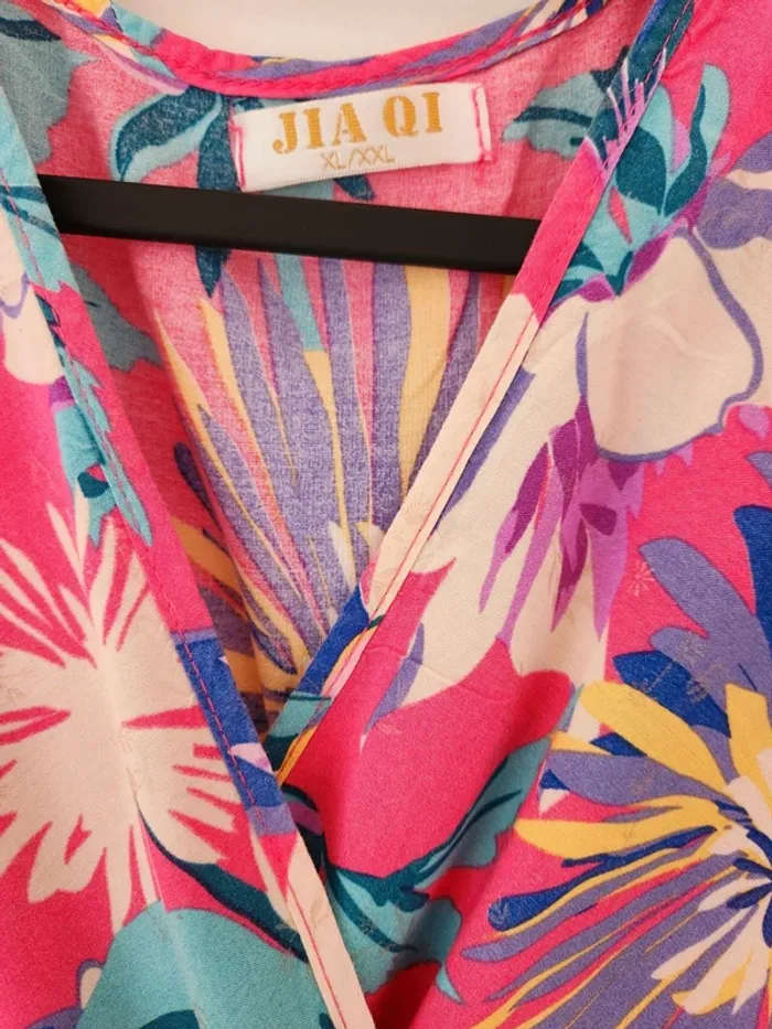 Robe rose fleurs XL - photo numéro 2