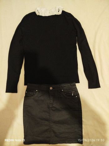 Ensemble jupe noire + pull noir Carole