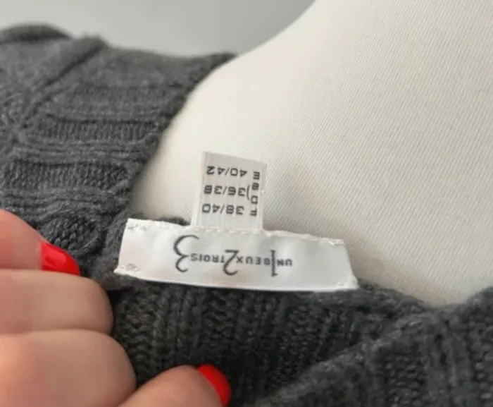 123 robe pull boutonné, grise femme, taille 38 - photo numéro 3