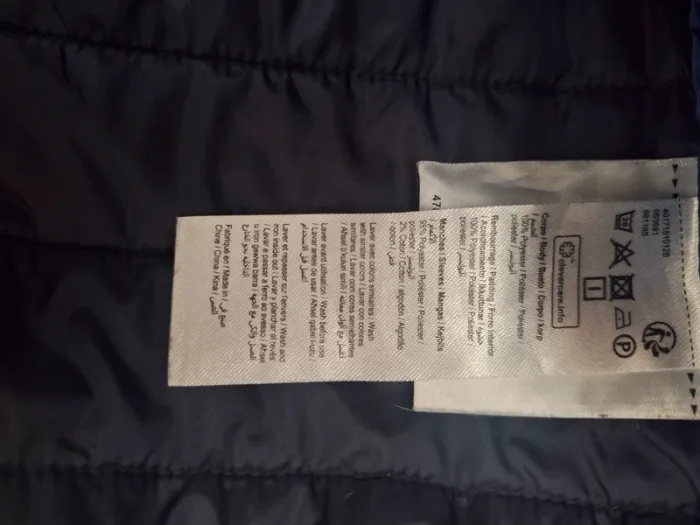 Veste bleu marine bi matière taille L Gémo - photo numéro 4