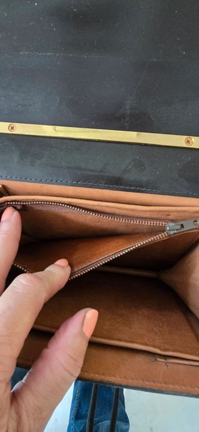 Petit Sac Vintage en Cuir Box-Calf années 1960-1970 - photo numéro 6