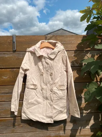 Veste imperméable trench beige rose fille sergent major 8 ans manteau coat parka