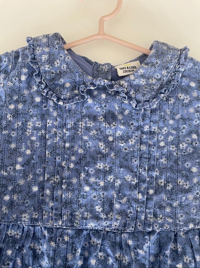 Robe bleue fleurie 24 mois - photo numéro 3