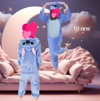 🌜Pyjama grenouillère Angel Stitch bleu 10 ans