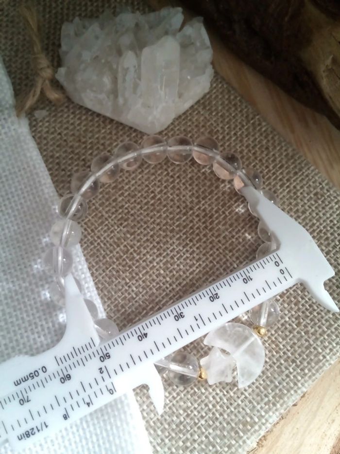Bracelet cristal de quartz lune etoile - photo numéro 2