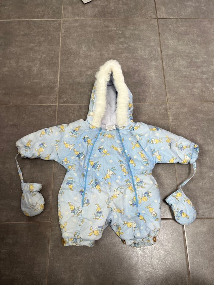 Combinaison de ski bleu lapin 3 mois