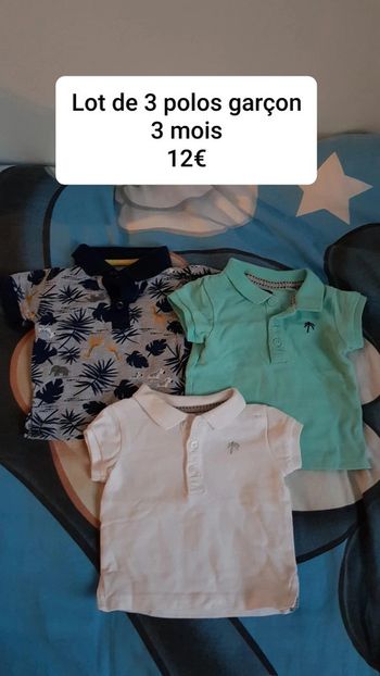 Lot de 3 polos garçon taille 3 mois