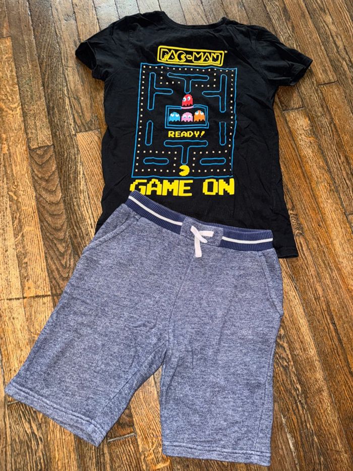 T-shirt Pac-Man et short Monoprix 12 ans