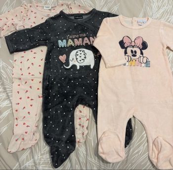 Lot de 3 pyjama bébé fille 6 mois