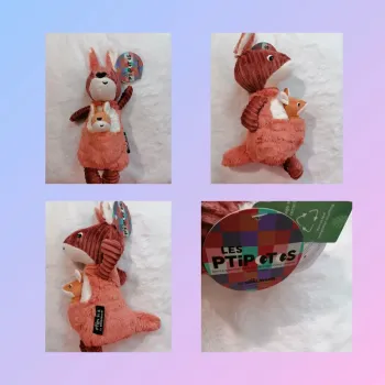 Peluche doudou "Allezou" le kangourou et son bébé-Les Deglingos