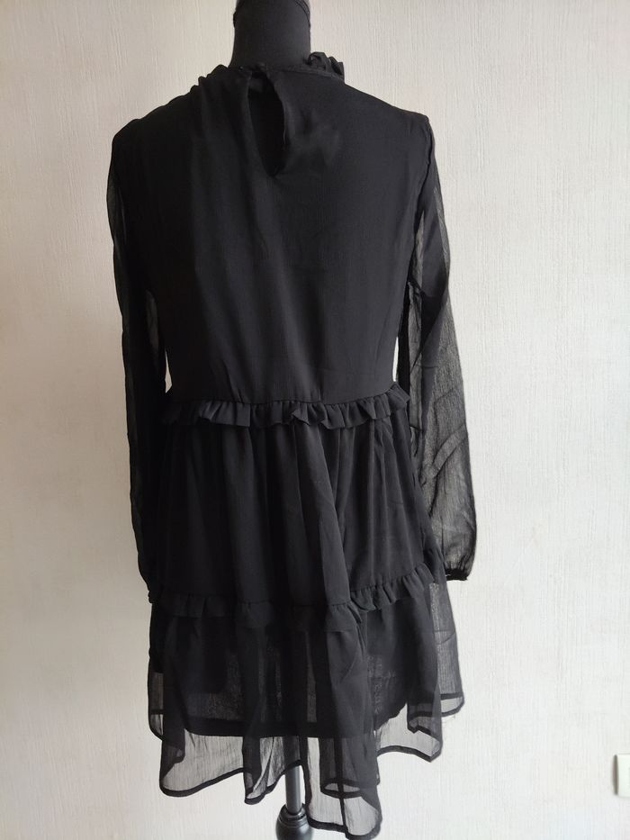 🌸 Élégante petite robe noire Yewhang manches longues – 100% polyester - photo numéro 2