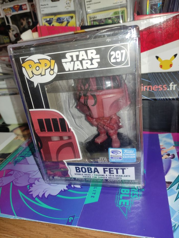 Pop funko boba fett star wars  wondercon 2020 + protection dur