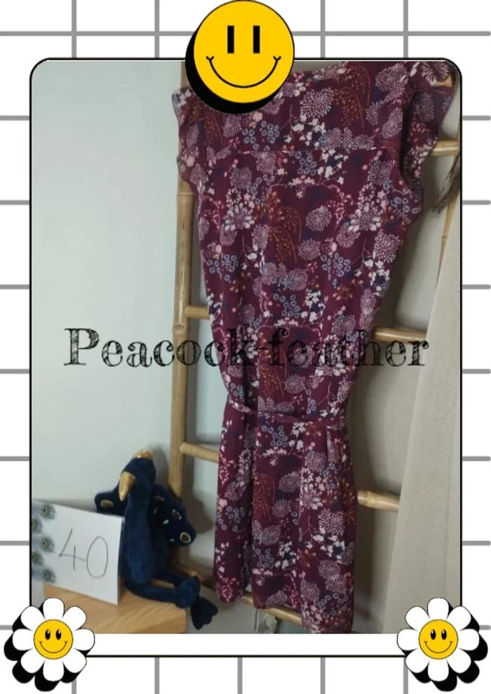 Robe fleurie bordeaux 40 la halle - photo numéro 8