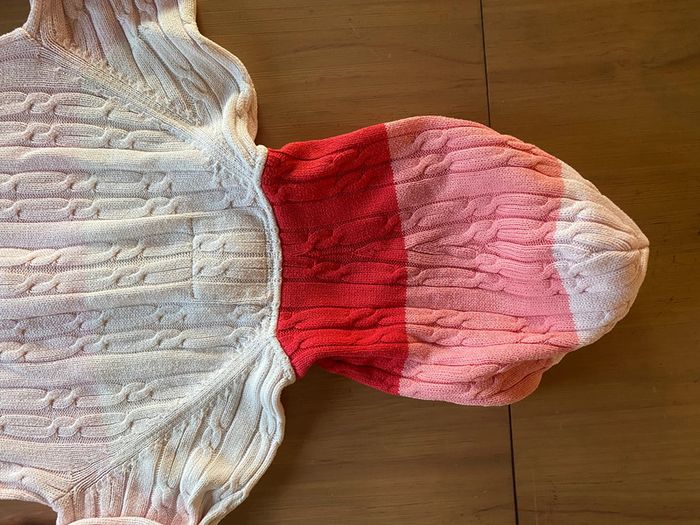 Pull maille avec tresses Tommy Hilfiger blanc rose avec capuche 12/14 ans - photo numéro 13