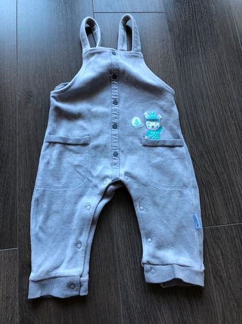 Salopette grise velours 68 cm 6 mois