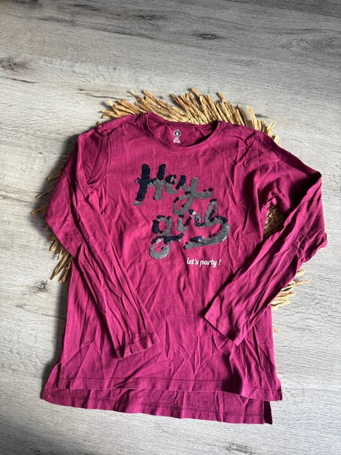 T-shirt manches longues grain de blé Z avec sequins 10 ans fille