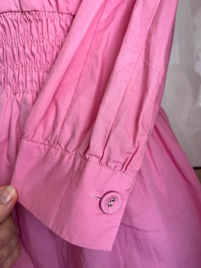 Robe matière chemise rose fushia taille m - photo numéro 3