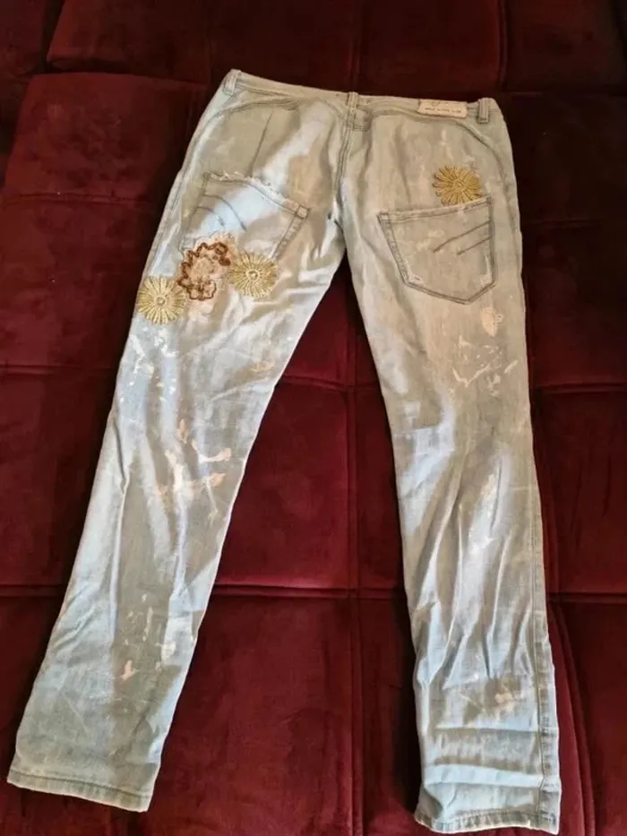 Jean brodé et patchwork Bray Steve Alan - Taille 40 - Très bon état - photo numéro 3