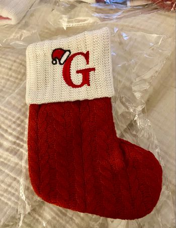 Petite chaussette de Noël  brodé G neuve