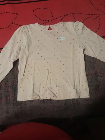 Haut manche longue taille 23 mois rose à pois gris