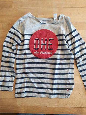 Tee shirt manches longues marinière 3ans