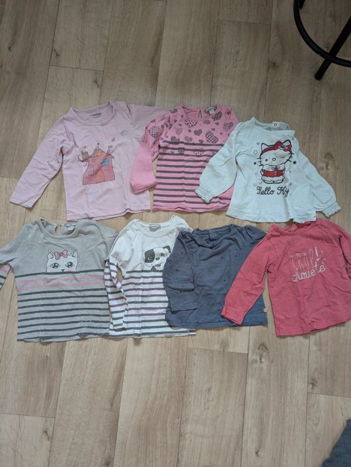 Lot 7 tee-shirt manches longues 18 Mois