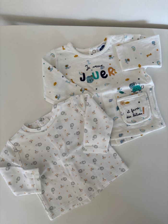 Lot de 2 tee shirt manches longues 3M