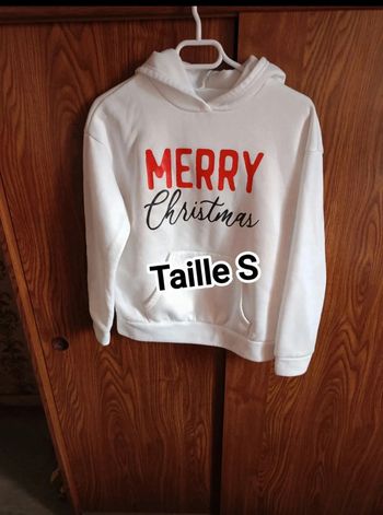 Sweat a capuche blanc de Noël taille S