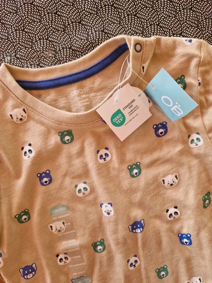 Ensemble salopette sergent major et t-shirt obaibi 2 ans neufs - photo numéro 11
