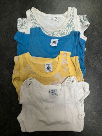Lot de 4 bodies sans manches petit bateau 24mois été