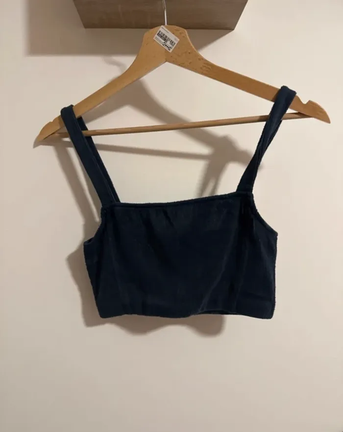 Brassière côtelée bleu marine Zara - photo numéro 2