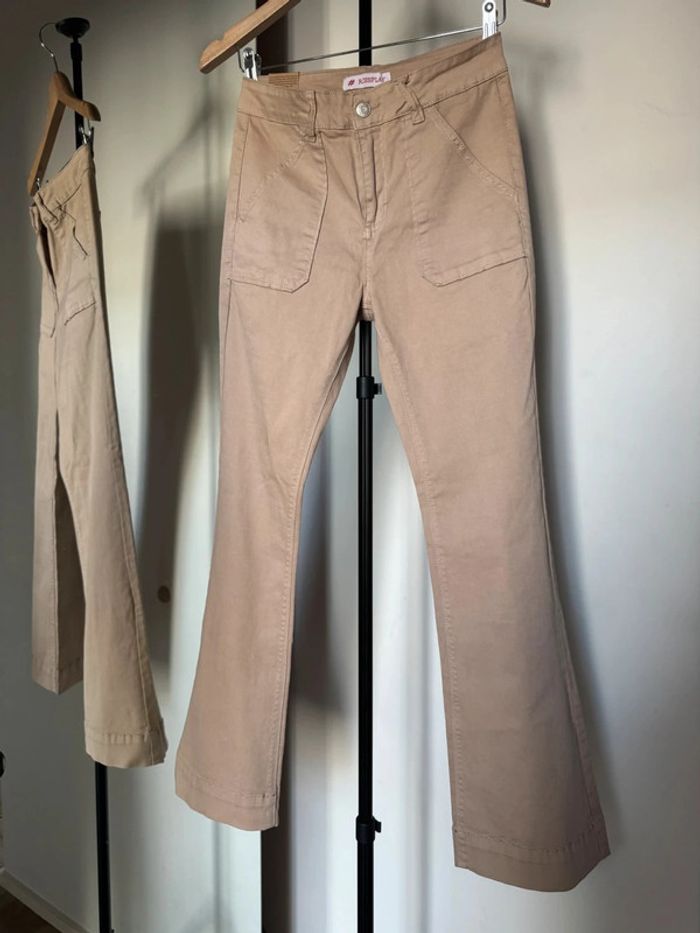 Pantalon en jean beige 38 - photo numéro 2