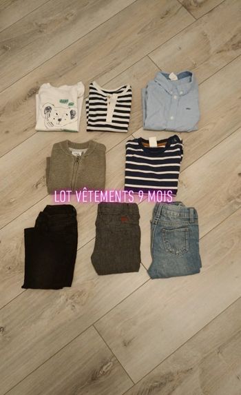 Lot vêtements garçon 9 mois