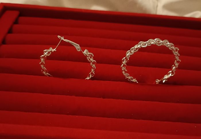 Boucles d'oreilles créoles en plus S 925