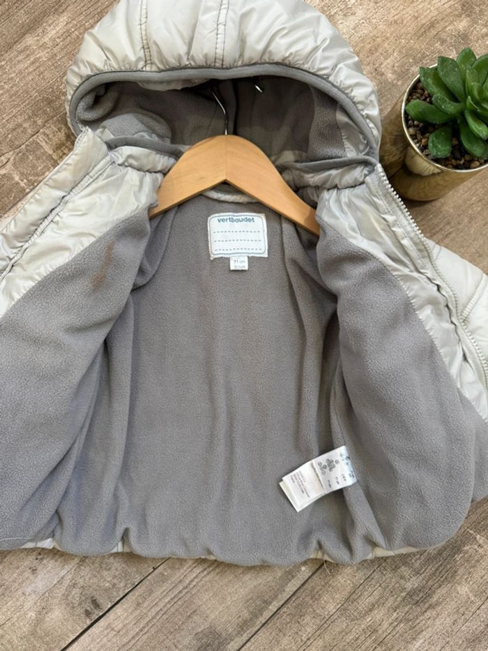 🦋Doudoune Vertbaudet 9mois gris - photo numéro 4