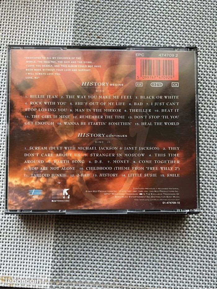HIStory (album double CD de Michael Jackson) - photo numéro 2