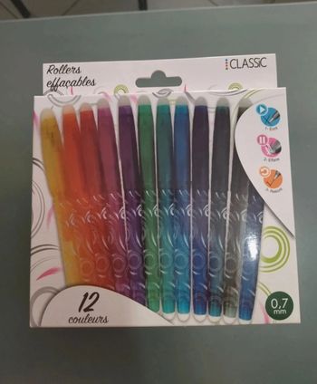 12 Stylos Rollers à encre effaçable