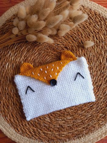 Pochette,étui modèle renard au crochet 🦊