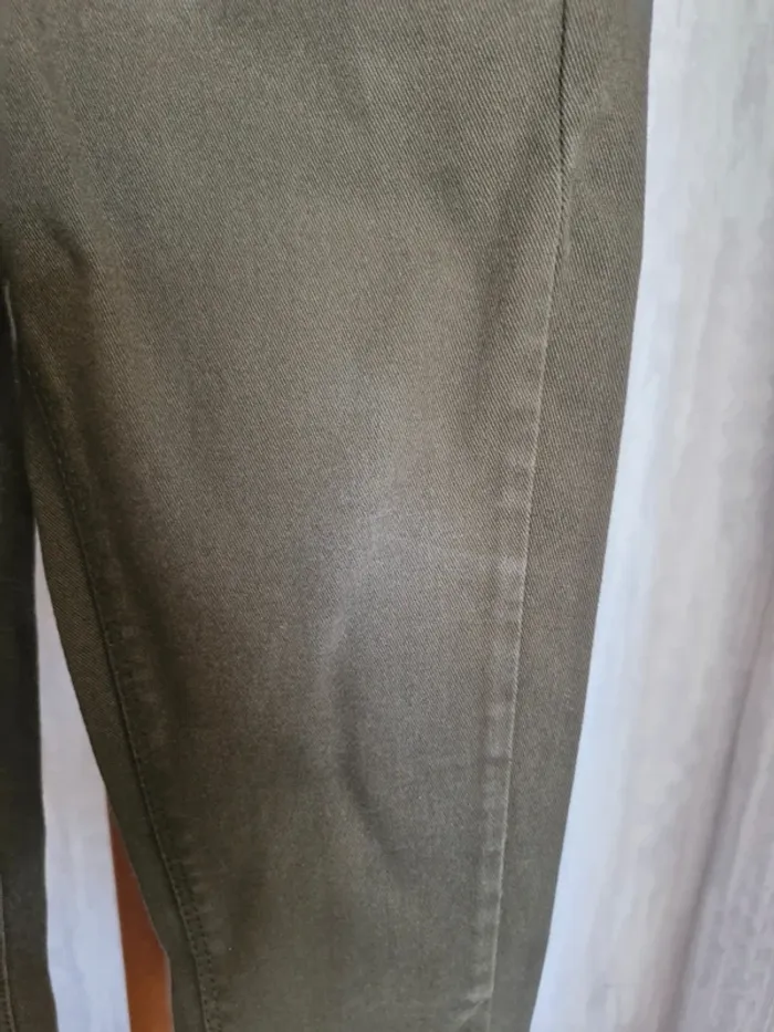 Pantalon enfant garçon 3 ans Tissaia vert kaki coton élasthanne - photo numéro 3