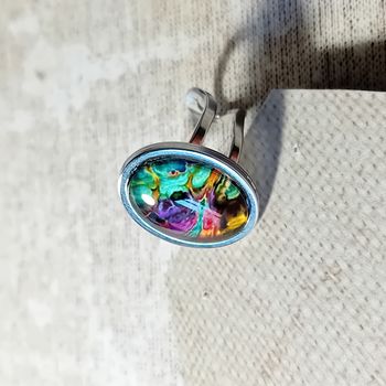 bague ajustable motif vagues psyche