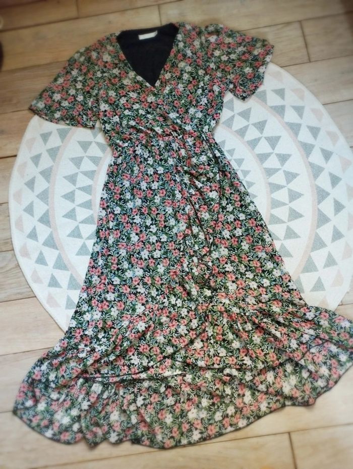 Robe longue fleurie - Flamant Rose - S - Parfait État - photo numéro 7