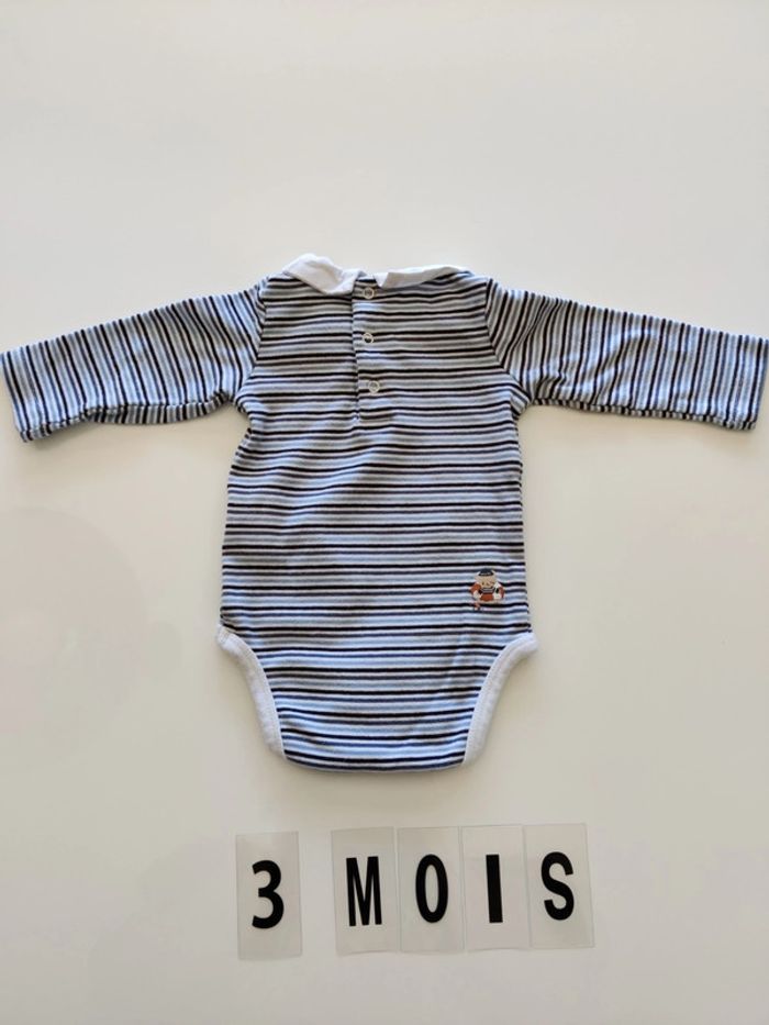 Body Sergent Major à rayures et voilier TBE - 3 mois - photo numéro 6