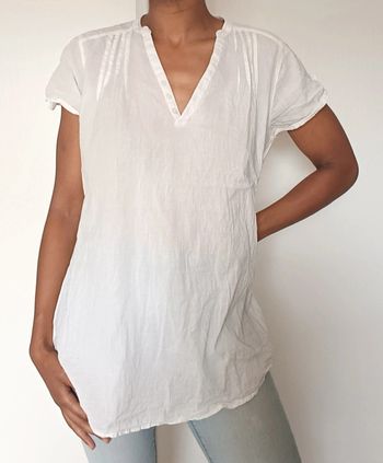 T-shirt col V blanc T M-L