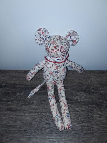 Petit Bateau - doudou souris coton fleuri
